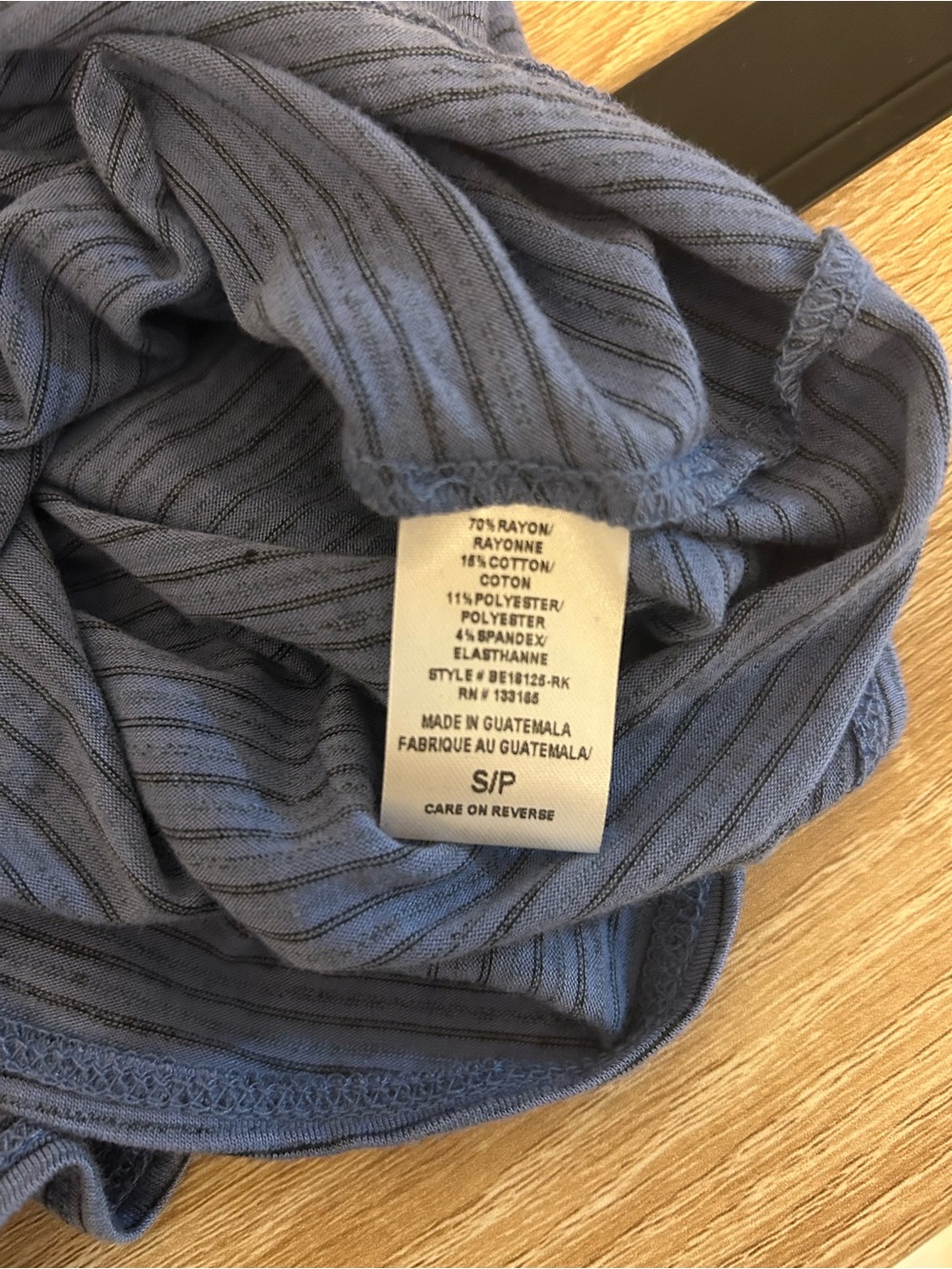 Everleigh Women S Blue Striped Tie Front Button Long Sleeve Top NWT - Picture 4 of 4